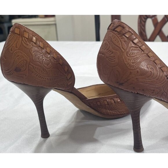 Cole Haan Classic Tan Round Toe Italian Leather Pumps Heels Shoes 9.5 - Picture 6 of 9